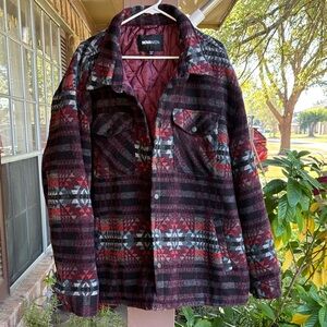 Nova Men.  Woolrich Men's Red and Black Plaid Shirt Jacket